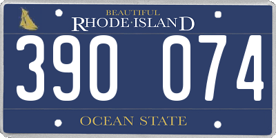RI license plate 390074