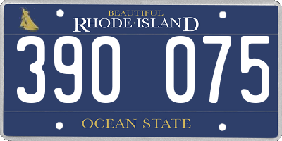 RI license plate 390075