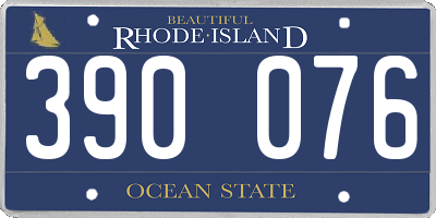 RI license plate 390076