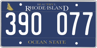 RI license plate 390077