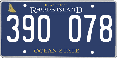 RI license plate 390078