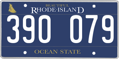 RI license plate 390079