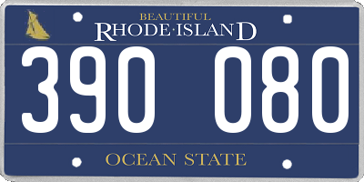 RI license plate 390080