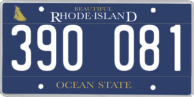 RI license plate 390081