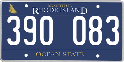 RI license plate 390083