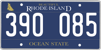RI license plate 390085