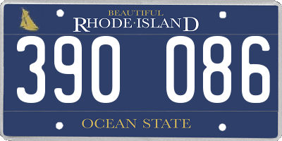 RI license plate 390086