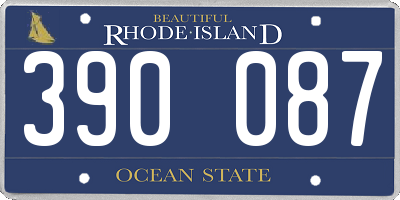 RI license plate 390087