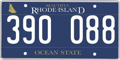RI license plate 390088