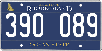 RI license plate 390089