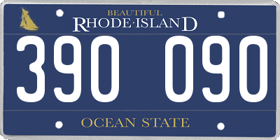 RI license plate 390090