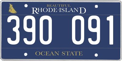 RI license plate 390091