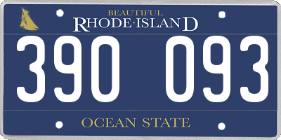 RI license plate 390093