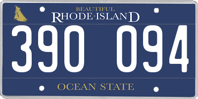RI license plate 390094
