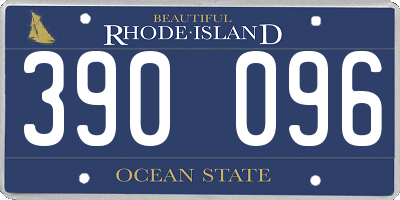 RI license plate 390096