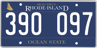 RI license plate 390097