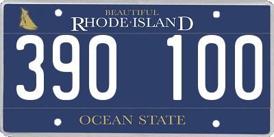 RI license plate 390100
