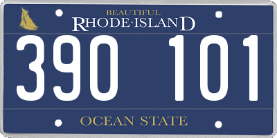 RI license plate 390101