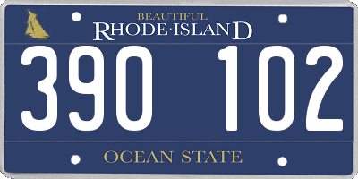 RI license plate 390102