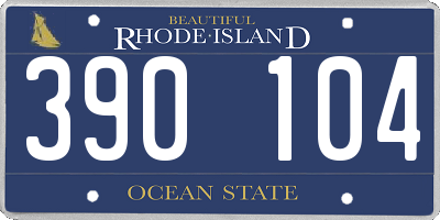 RI license plate 390104