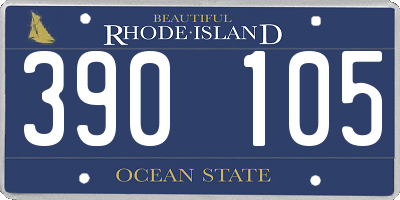 RI license plate 390105