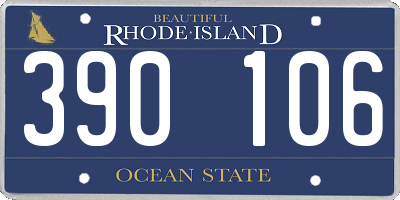 RI license plate 390106