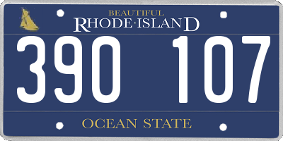 RI license plate 390107