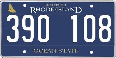 RI license plate 390108