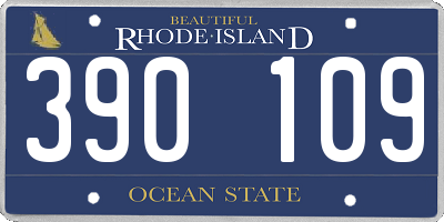 RI license plate 390109