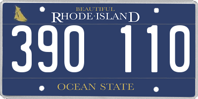 RI license plate 390110
