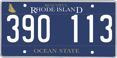 RI license plate 390113
