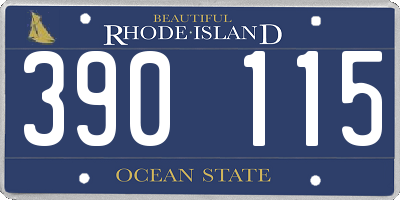 RI license plate 390115