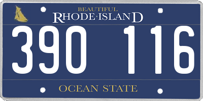 RI license plate 390116