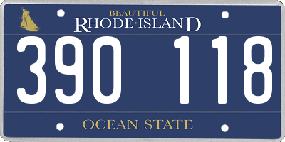 RI license plate 390118