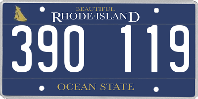 RI license plate 390119