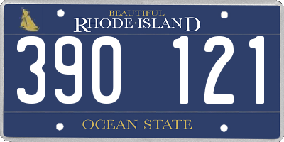 RI license plate 390121