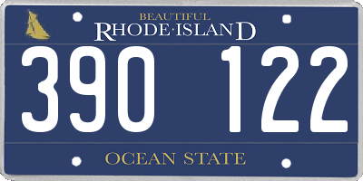 RI license plate 390122