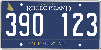 RI license plate 390123