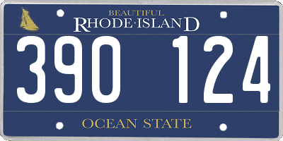 RI license plate 390124