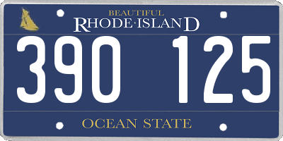 RI license plate 390125