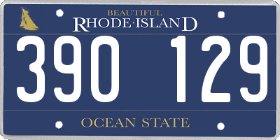 RI license plate 390129