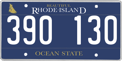 RI license plate 390130