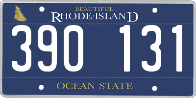 RI license plate 390131