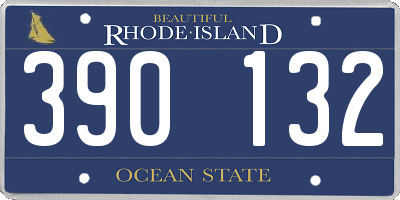 RI license plate 390132