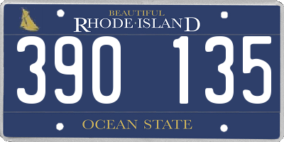 RI license plate 390135