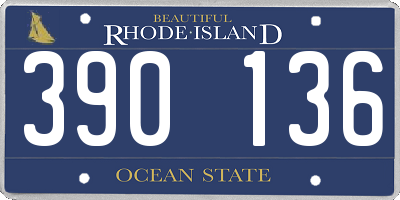 RI license plate 390136
