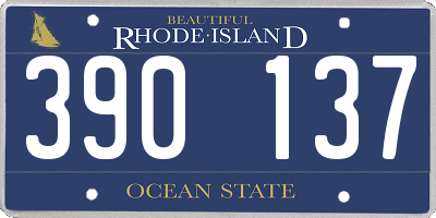 RI license plate 390137