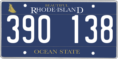 RI license plate 390138