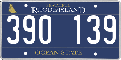 RI license plate 390139