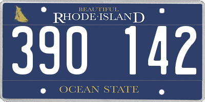 RI license plate 390142